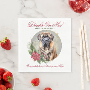 Engelse Mastiff-hond Trouwservetten Met Foto Servet