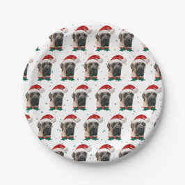 Engelse Mastiff hondenras Kerstmis Papieren Bordje