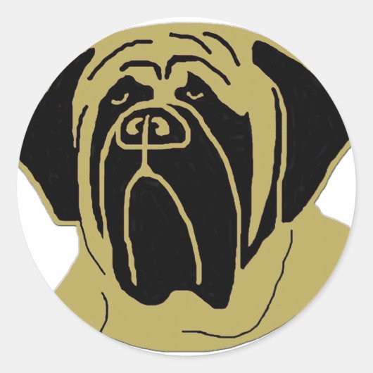 Engelse Mastiff Ronde Sticker (Voorkant)