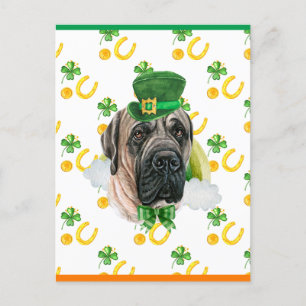 Engelse Mastiff Shamrock St. Patricks Dag Feestdagenkaart