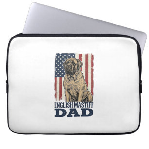 Engelse Mastiff Vader Patriottisch Vintage Hond De Laptop Sleeve