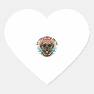 Engelse Mastiff Vader Vintage Zonsondergang Hond V Hart Sticker