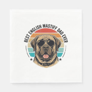 Engelse Mastiff Vader Vintage Zonsondergang Hond V Servet