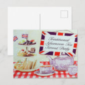 Engelse middag Tea Briefkaart (Voorkant / Achterkant)