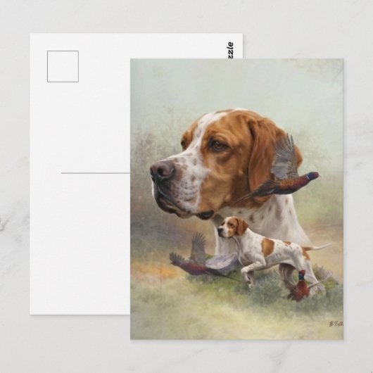 Engelse Pointer Briefkaart (Voorkant / Achterkant)