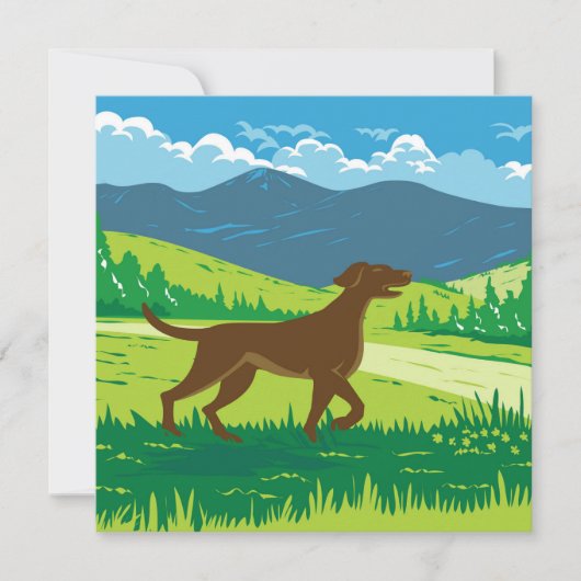 Engelse Pointer Dog met Mount Redfield in de Adi Kaart (Voorkant)