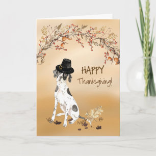 Engelse Pointer Funny Pilgrim Pet Thanksgiving Kaart