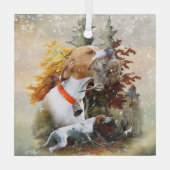 Engelse pointer glas ornament (Achterkant)