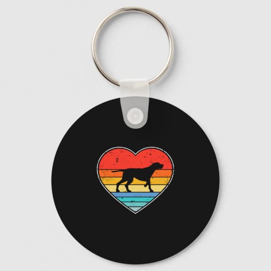 Engelse pointer hond moeder vader retro pointer sleutelhanger (Voorkant)