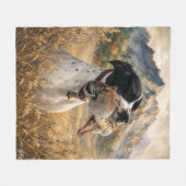 Engelse Pointer Jacht ,Chukar patrijs Fleece Deken (Voorkant (Horizontaal))