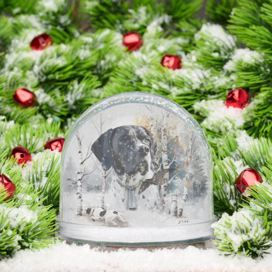 Engelse pointer, jagen sneeuwbol (Kerstmis)