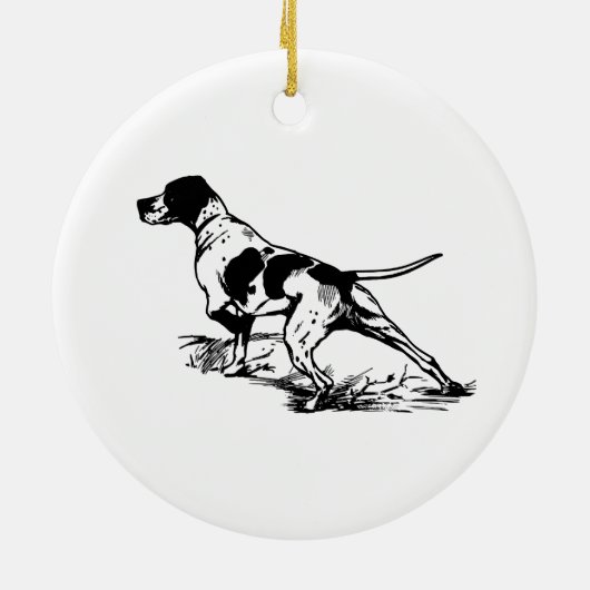 Engelse pointer keramisch ornament (Achterkant)