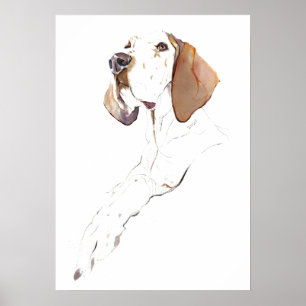 Engelse Pointer Muur Kunst Poster, Hond Kunstprint Poster