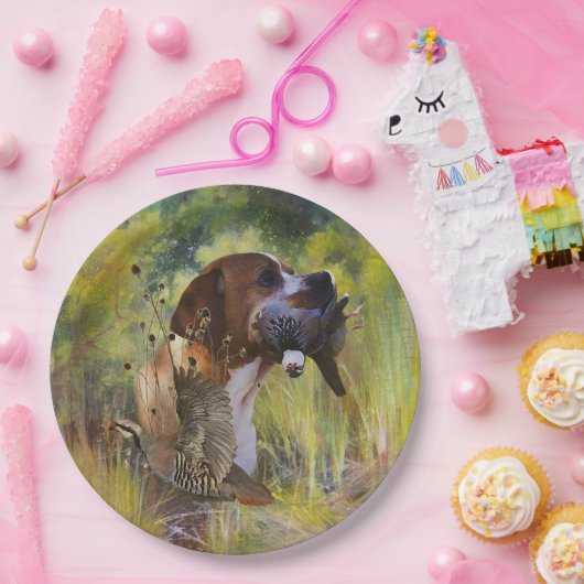 Engelse pointer papieren bordje (Feest)