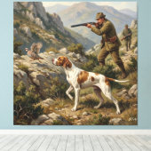 Engelse Pointer, Patrijshond Canvas Afdruk (Insitu (Houten vloer))