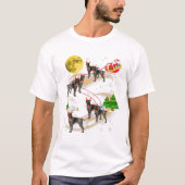 Engelse Pointer Rendier Kerstman Santa Rijdt Do T-shirt (Voorkant)