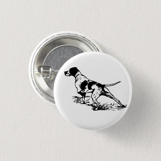 Engelse pointer ronde button 3,2 cm (Voorkant /achterkant)