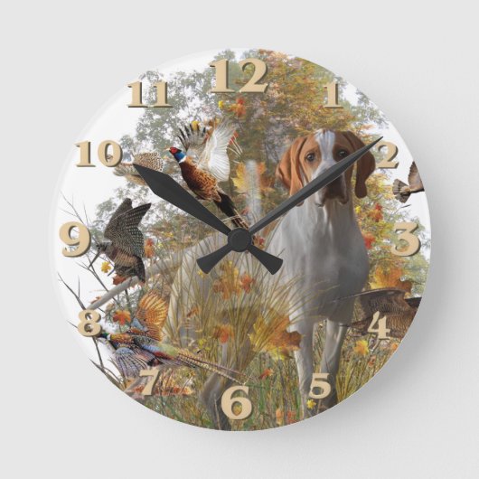 Engelse Pointer Ronde Klok (Voorkant)