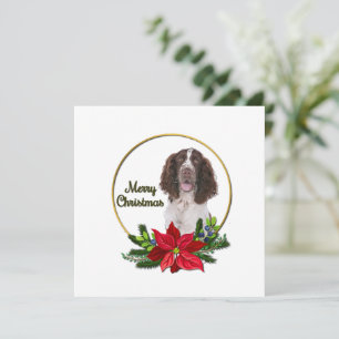 Engelse Pointer Rood & Groen Kerstmis Kaart