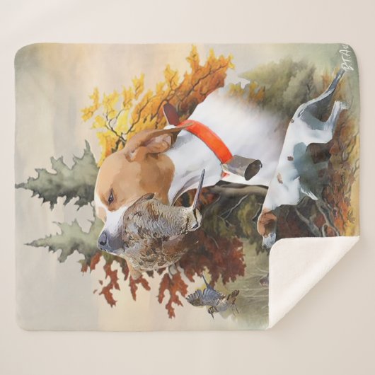 Engelse pointer sherpa deken (Voorkant (horizontaal))