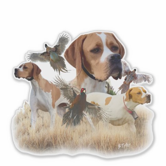 Engelse Pointer  Sticker (Voorkant)