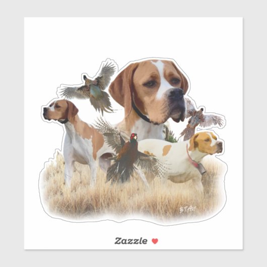 Engelse Pointer Sticker (Vel)