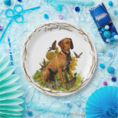 Engelse pointer, vogeljacht  papieren bordje (Feest)