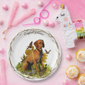 Engelse pointer, vogeljacht  papieren bordje (Feest)