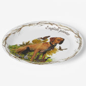 Engelse pointer, vogeljacht  papieren bordje (Gekanteld)