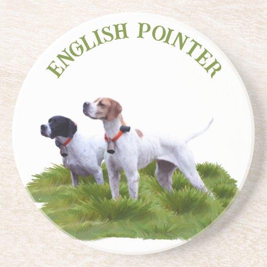 Engelse pointer, vogeljacht zandsteen onderzetter (Voorkant)