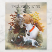 Engelse pointer wijn etiket (Enkel label)