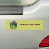 Engelse pouter duif met bergen bumpersticker (Op auto)