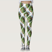 Engelse pouter duif met bergen leggings (Voorkant)