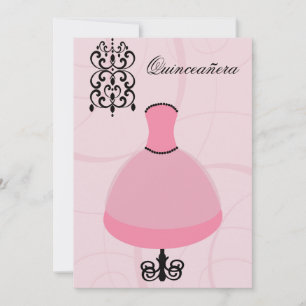 Engelse Quinceañera chic trendy-uitnodiging Kaart