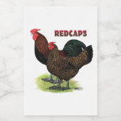 Engelse redcaps voedselcontainer etiket (Enkel label)