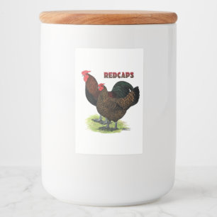 Engelse redcaps voedselcontainer etiket