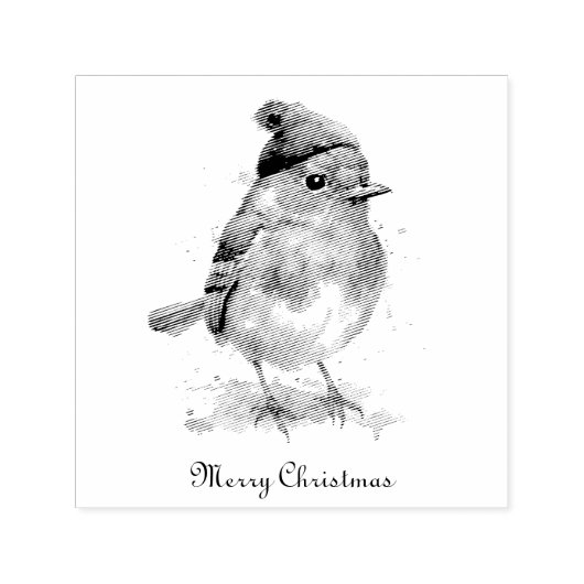 Engelse Robin Kerstmail Styling Zelfinktende Stempel (Design)