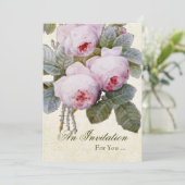 Engelse Roos Pensioenfeest Uitnodiging Op Maat (Staand voorkant)