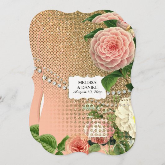  Engelse Rozen Glam Old Hollywood Regency Kaart (Voorkant / Achterkant)