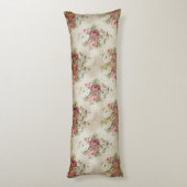  Engelse Rozen roze Mauve Creme Ribbons Lichaamskussen (Achterkant (Verticaal))