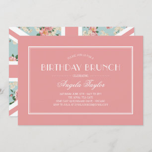 Engelse Rozen Union Jack Birthday Kaart