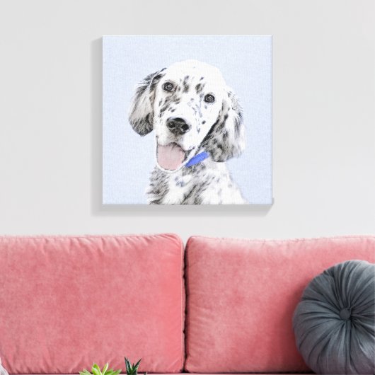 Engelse Setter Blue Belton schilder Dog Art Canvas Afdruk (Insitu (Woonkamer))