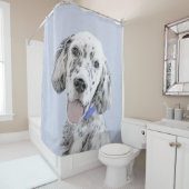 Engelse Setter Blue Belton schilder Dog Art Douchegordijn (In situ)