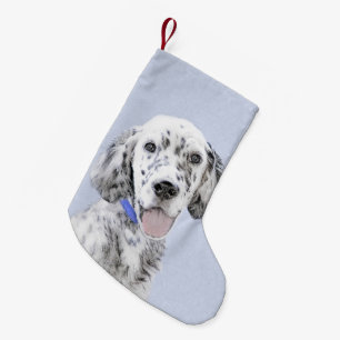 Engelse Setter Blue Belton schilder Dog Art Kleine Kerstsok