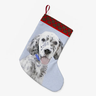Engelse Setter Blue Belton schilder Dog Art Kleine Kerstsok