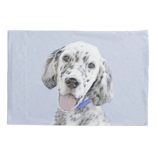Engelse Setter Blue Belton schilder Dog Art Kussensloop (Achterkant)