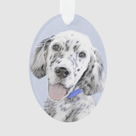 Engelse Setter Blue Belton schilder Dog Art Ornament (voorkant)