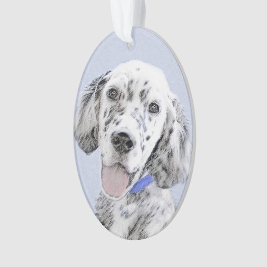 Engelse Setter Blue Belton schilder Dog Art Ornament (voorkant)