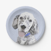 Engelse Setter Blue Belton schilder Dog Art Papieren Bordje (Voorkant)