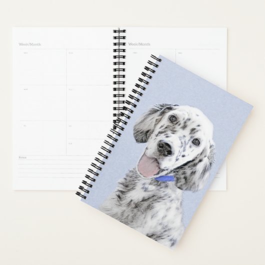 Engelse Setter Blue Belton schilder Dog Art Planner (Display)